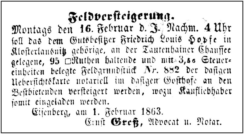 1863-02-16 Kl Feldversteigerung